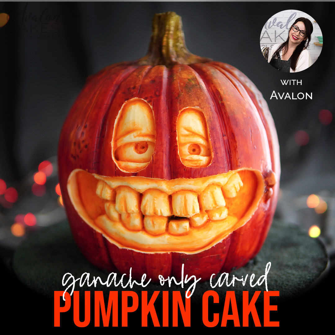 ganache only carved pumpkin cake