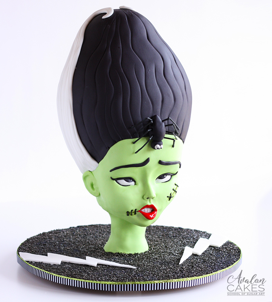 Bride Frankenstein Bust Cake Tutorial