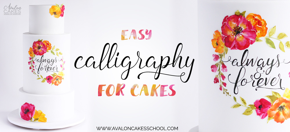 water-color-flowers-cake-hand-painted-calligraphy-wedding-cake-avalon-tutorial-how-to